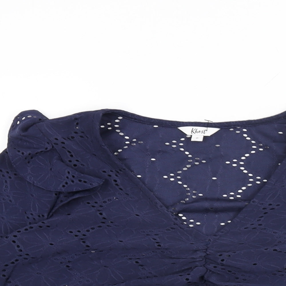 Womens UK Size 8 Khost Blue Basic T-Shirt