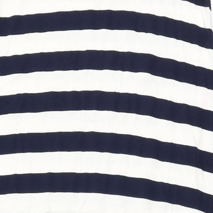 ASOS Womens White Striped Polyester Shift Size 10 Round Neck Pullover