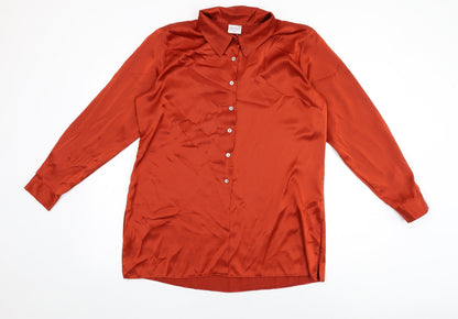 Womens UK Size 16 Mackays Red Basic Button-Up