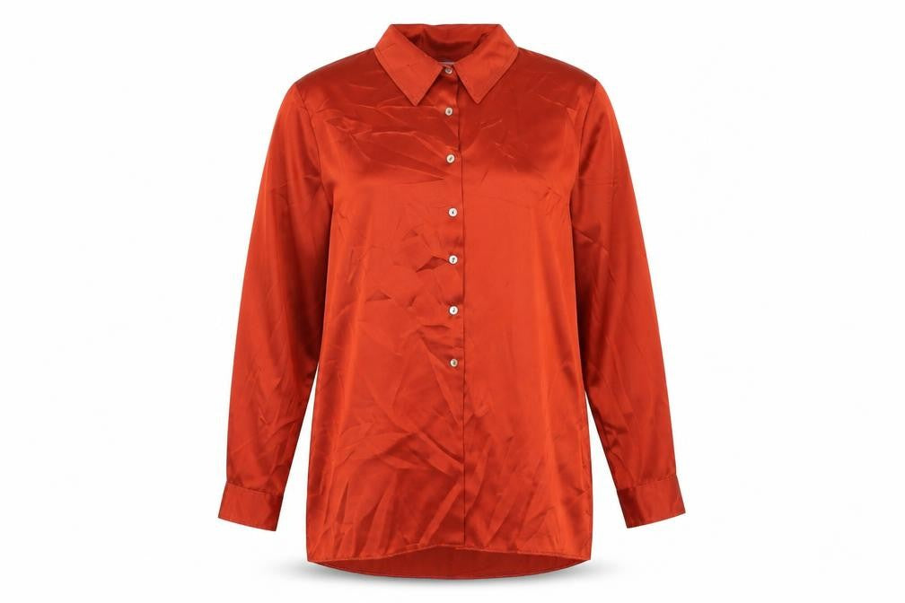 Womens UK Size 16 Mackays Red Basic Button-Up