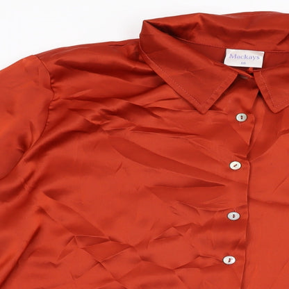 Womens UK Size 16 Mackays Red Basic Button-Up