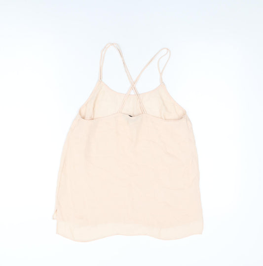 Marks and Spencer Womens Pink Polyester Camisole T-Shirt Size 10 Round Neck