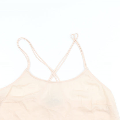 Marks and Spencer Womens Pink Polyester Camisole T-Shirt Size 10 Round Neck