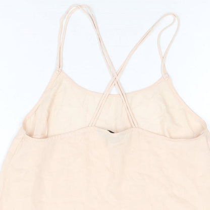 Marks and Spencer Womens Pink Polyester Camisole T-Shirt Size 10 Round Neck