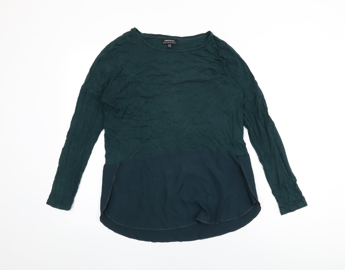 Womens UK Size 12 Warehouse Green Basic T-Shirt