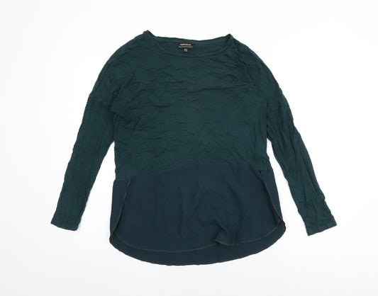 Womens UK Size 12 Warehouse Green Basic T-Shirt