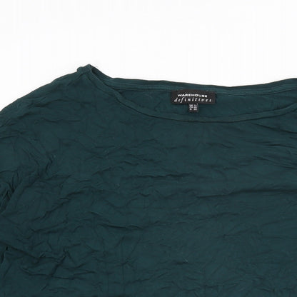 Womens UK Size 12 Warehouse Green Basic T-Shirt