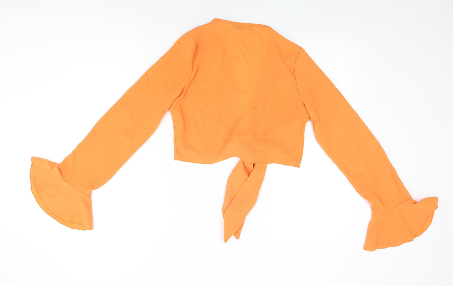 Womens UK Size 10 PRETTYLITTLETHING Orange Cropped Blouse
