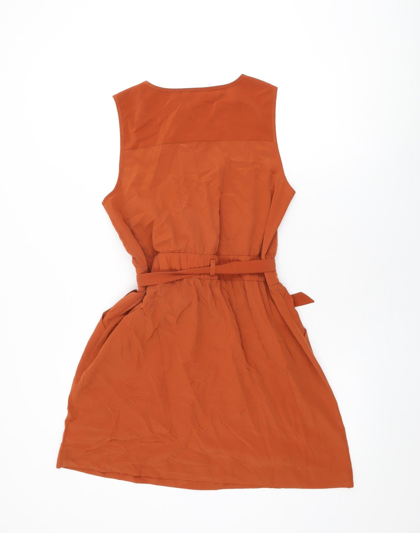 Gap Womens Orange Polyester Mini Size 8 Round Neck Button