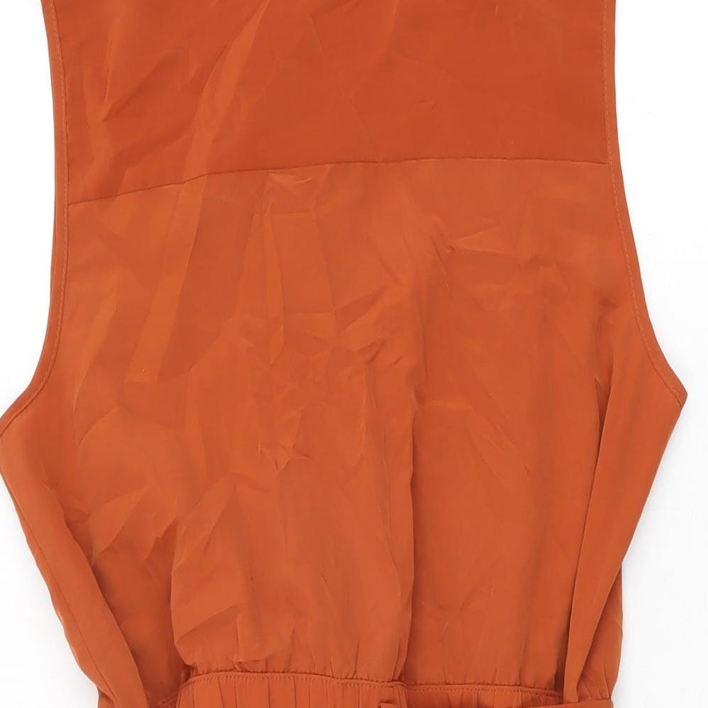 Gap Womens Orange Polyester Mini Size 8 Round Neck Button