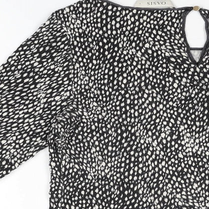 Womens UK Size L Oasis Black Basic T-Shirt
