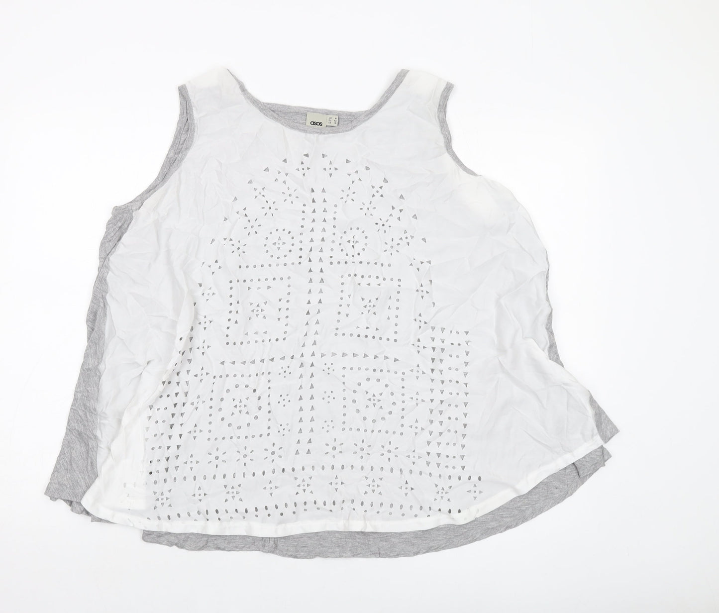 Womens UK Size 14 ASOS Grey Basic Tank