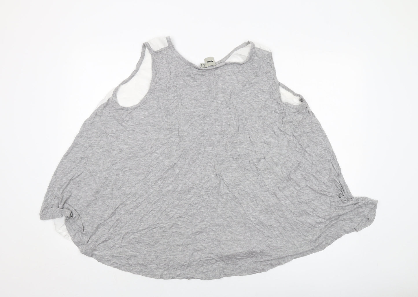 Womens UK Size 14 ASOS Grey Basic Tank