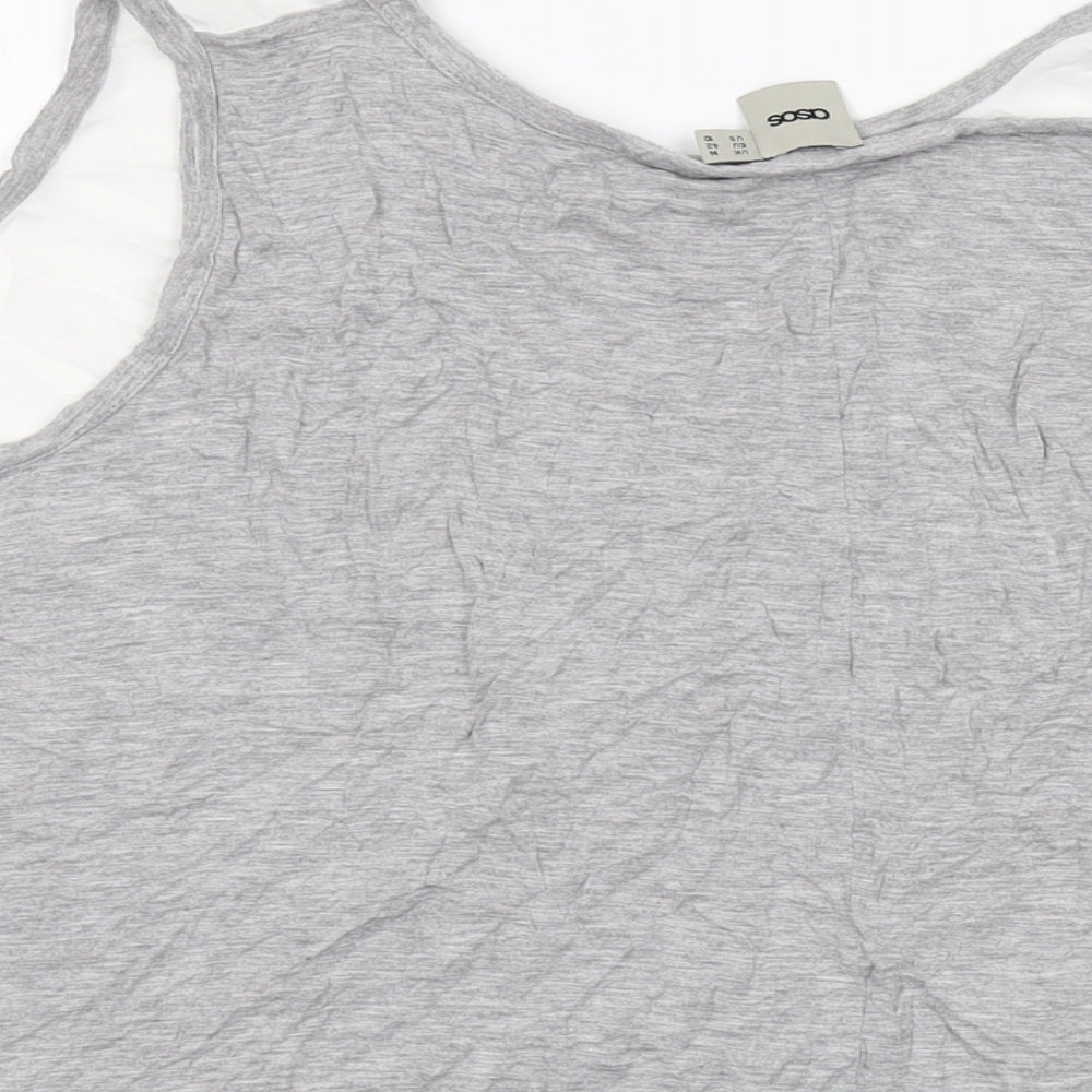 Womens UK Size 14 ASOS Grey Basic Tank