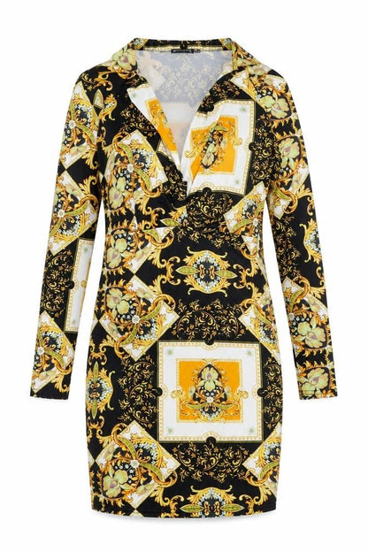 PRETTYLITTLETHING Womens Black Geometric Polyester Bodycon Size 10 V-Neck Pullover
