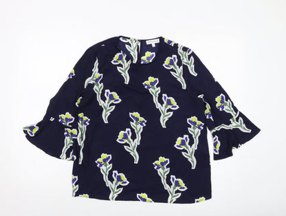 Womens UK Size 12 Warehouse Blue Basic Blouse