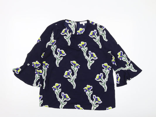 Womens UK Size 12 Warehouse Blue Basic Blouse
