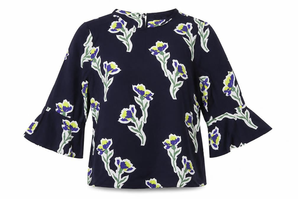 Womens UK Size 12 Warehouse Blue Basic Blouse