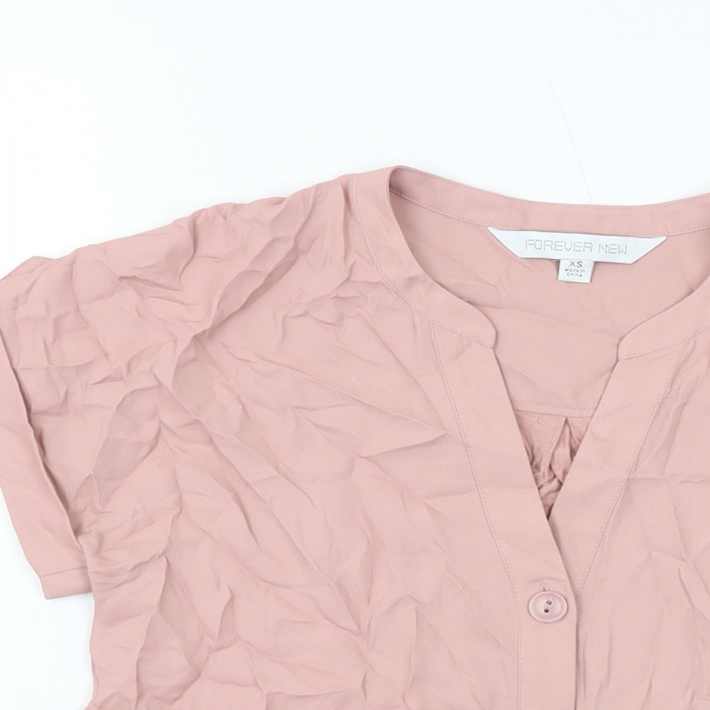 Womens UK Size XS Forever New Pink Basic Blouse
