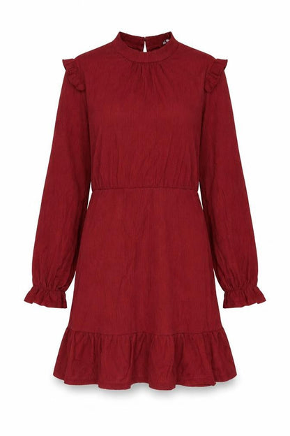 Dorothy Perkins Womens Red Polyester A-Line Size 16 Mock Neck Button