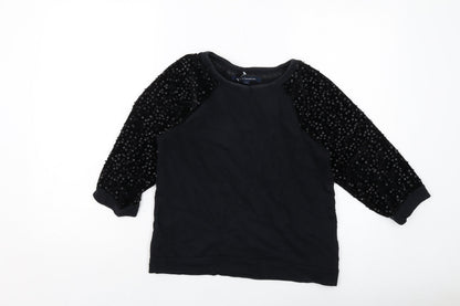 Womens UK Size S French Connection Black Pullover Sweatshirt