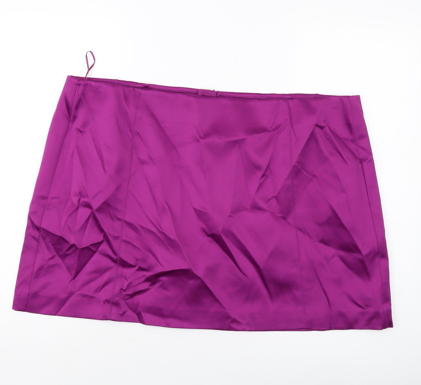 Marks and Spencer Womens Purple Polyester Mini Skirt Size 24 Zip