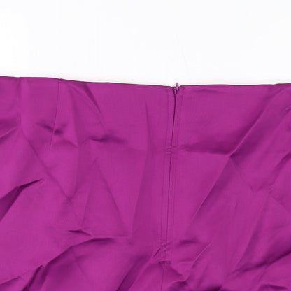 Marks and Spencer Womens Purple Polyester Mini Skirt Size 24 Zip