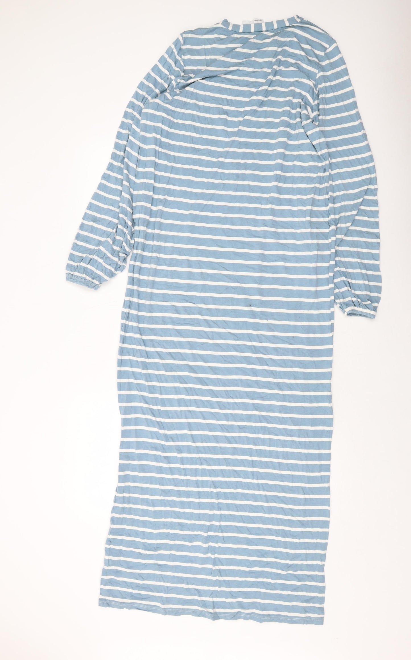ASOS Womens Blue Striped Viscose Maxi Size 12 Round Neck Pullover