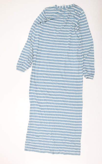 ASOS Womens Blue Striped Viscose Maxi Size 12 Round Neck Pullover