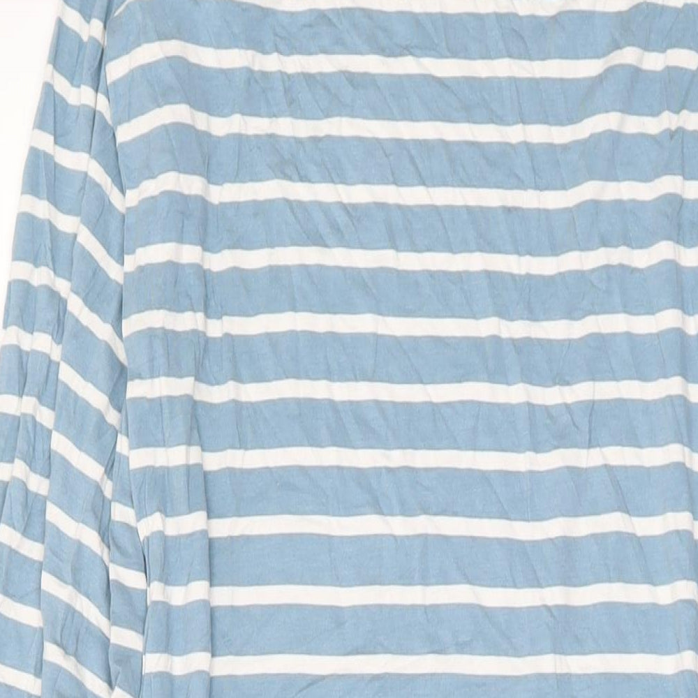 ASOS Womens Blue Striped Viscose Maxi Size 12 Round Neck Pullover