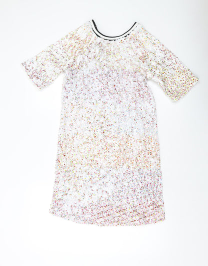 NEXT Womens Multicoloured Polyester Tank Dress Size 8 Round Neck Pullover - Sequins