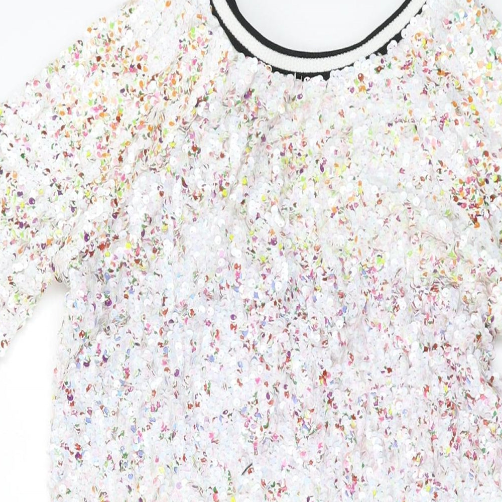 NEXT Womens Multicoloured Polyester Tank Dress Size 8 Round Neck Pullover - Sequins