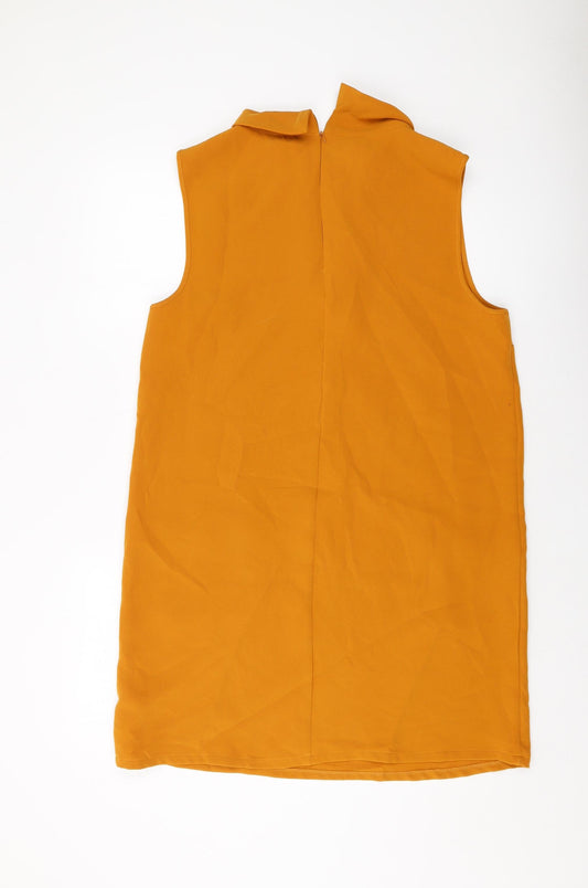 New Look Womens Yellow Polyester Tank Dress Size 16 Collared Zip