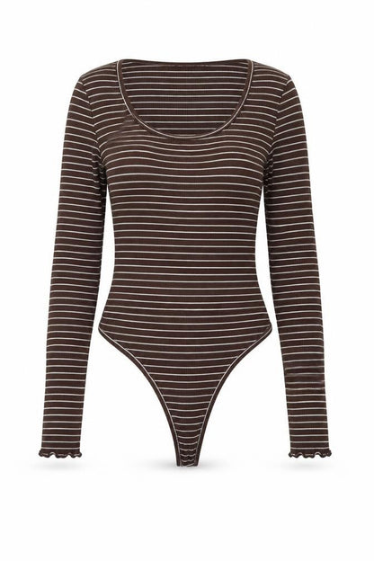 Womens UK Size 12 Boohoo One-Piece Brown Bodysuit