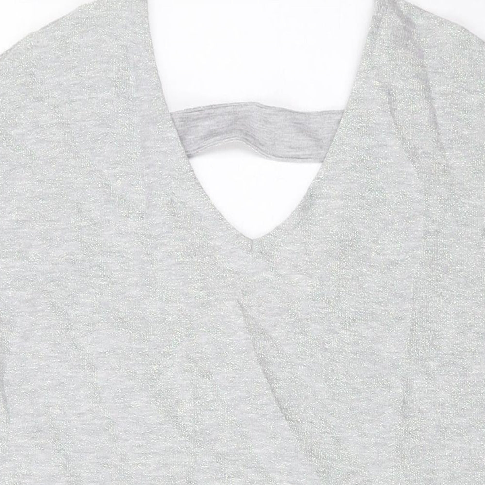 Womens UK Size 10 NEXT Grey Basic Blouse