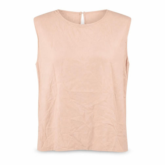 Front view of ASOS women’s pink polyester basic tank, size UK 18, round neck