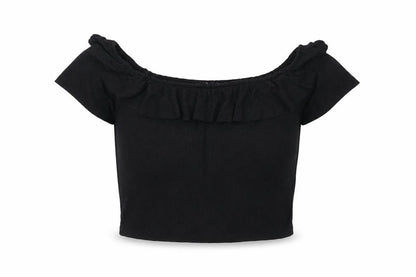 Womens UK Size L Zara Black Cropped Blouse