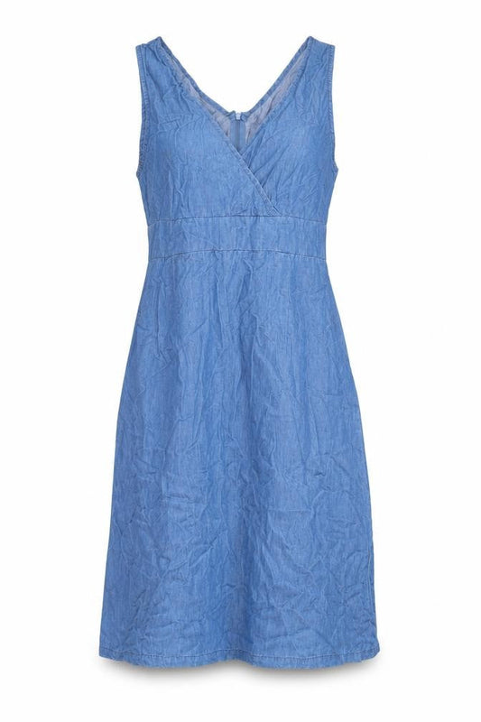 Vero Moda Womens Blue Cotton A-Line Size L V-Neck Zip