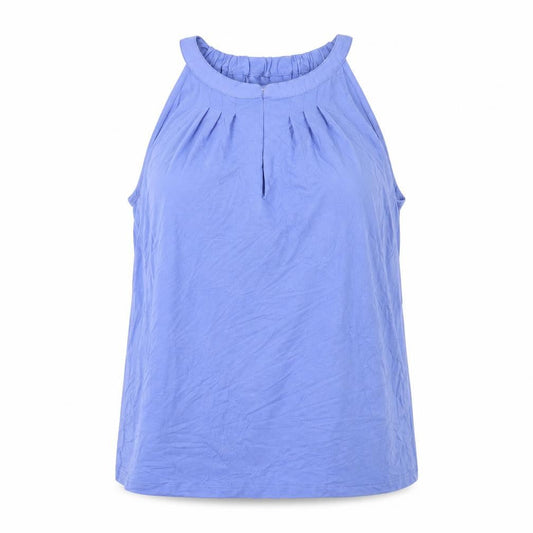 Marks & Spencer Womens Blue Viscose Basic Tank Size 14 Round Neck