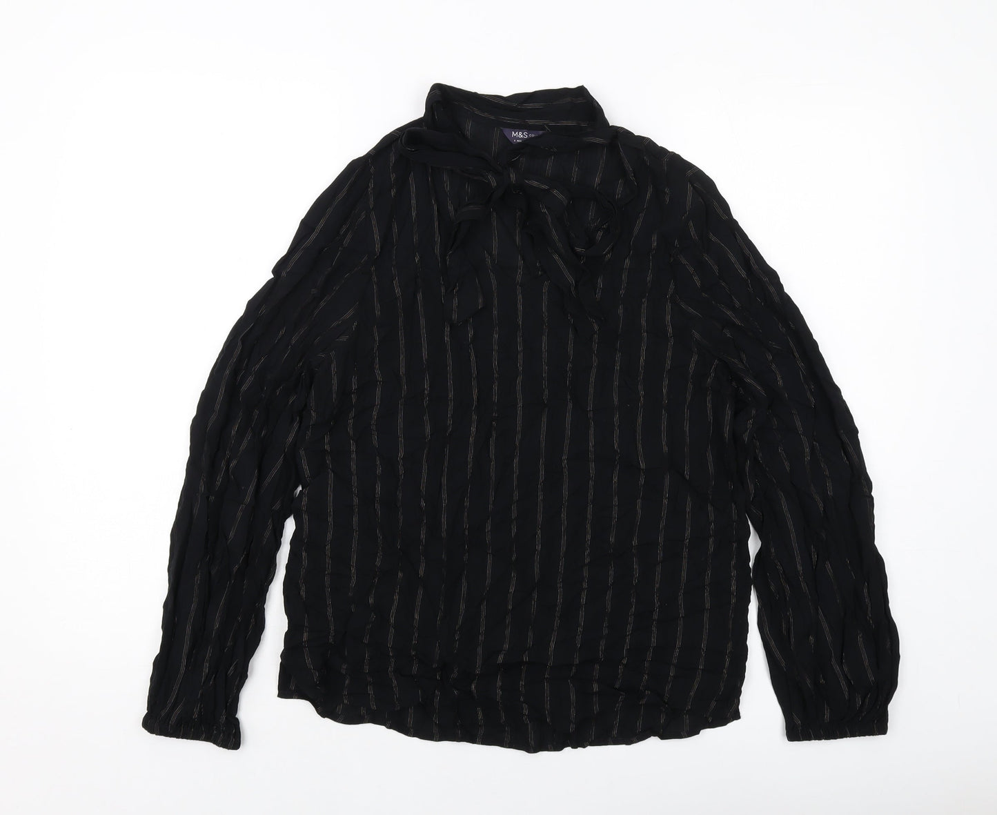 Womens UK Size 8 Marks and Spencer Black Basic Blouse
