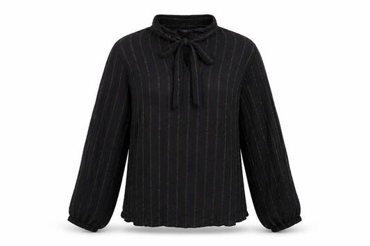 Marks & Spencer Womens Black Striped Viscose Basic Blouse Size 8 V-Neck