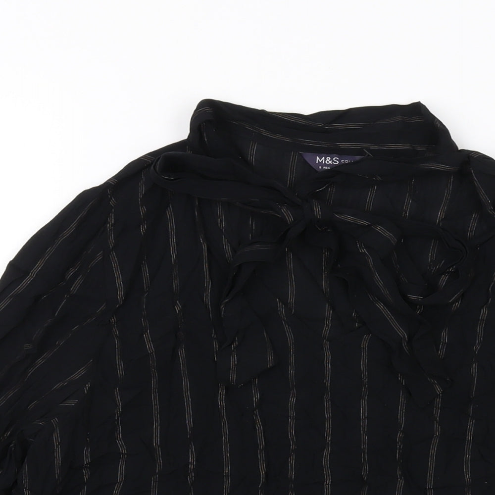 Womens UK Size 8 Marks and Spencer Black Basic Blouse