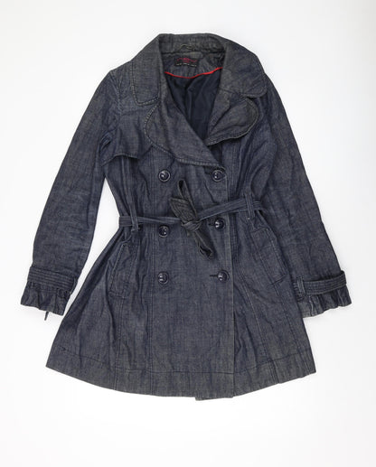 Womens UK Size 10 New Look Blue Overcoat