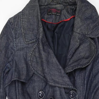 Womens UK Size 10 New Look Blue Overcoat