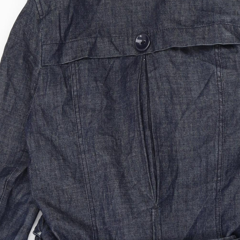 Womens UK Size 10 New Look Blue Overcoat
