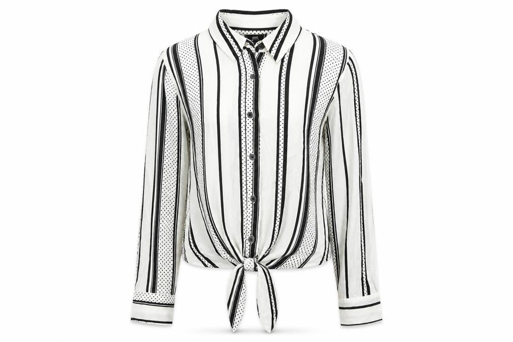 Womens UK Size 10 River Island Ivory Basic Button-Up
