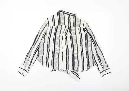 Womens UK Size 10 River Island Ivory Basic Button-Up