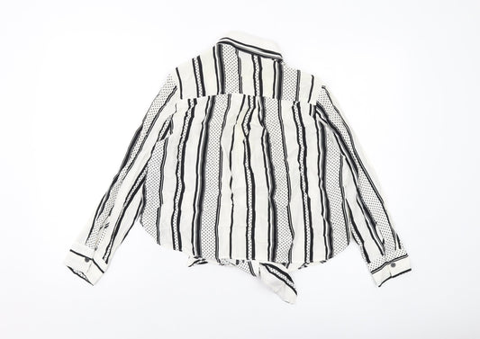 Womens UK Size 10 River Island Ivory Basic Button-Up