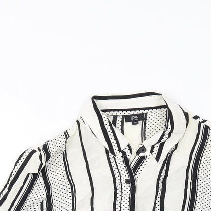 Womens UK Size 10 River Island Ivory Basic Button-Up