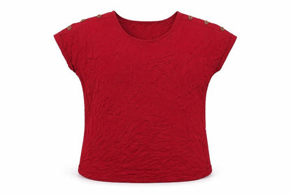Selec Womens Red Viscose Basic T-Shirt Size 18 Round Neck